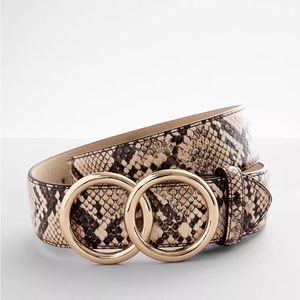 BKE Double Circle Snake Print Belt